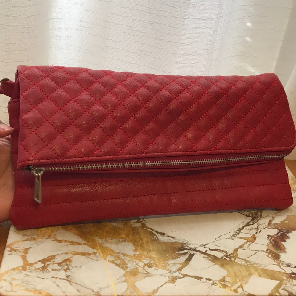 Red Zipper Clutch from Italy